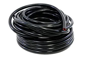 HPS 1/2" ID Black high temp reinforced silicone heater hose 25 feet roll, Max Working Pressure 80 psi, Max Temperature Rating: 350F, Bend Radius: 2-1/2"