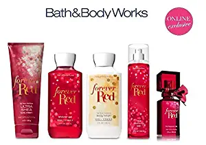 Bath and Body Works FOREVER RED Deluxe Gift Set - Body Lotion - Fine Fragrance Mist - Body Cream - Shower Gel and Travel Size Luxury Fine Fragrance Mist