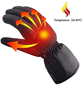 SEOBIOG Winter Electric Heated Gloves Battery Power Heating Gloves Touchscreen Texting Warm Thermal Gloves for Winter Sports Outdoors Climbing Hiking Hand Warmer