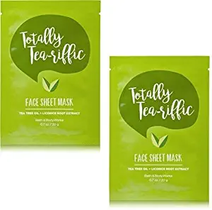 Bath and Body Works 2 Pack Face Sheet Mask with Supercharged Ingredients.Totally Tea-riffic 0.7 Oz