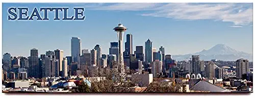 Seattle Skyline panoramic fridge magnet Washington travel souvenir