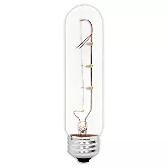 GE 45144-5 25-Watt Crystal Clear Tubular T10 Light Bulb, 5-Pack