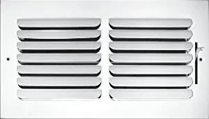 12"w x 6"h 1-Way Fixed Curved Blade AIR Supply Diffuser - Vent Duct Cover - Grille Register - Sidewall or Ceiling - High Airflow - White