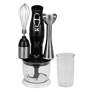 Kalorik Combination Mixer with Mixing Cup, Chopper, and Whisk, Black