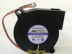 De Xiang for EVERCOOL EC5015L12EA-B 12V 0.10A 5CM 5015 Blower Cooling Fan