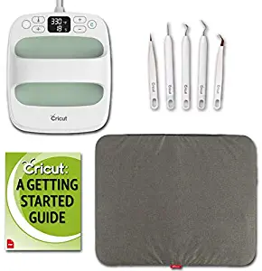 Cricut Easy Press 2 Bundle – Heat Press Machine and Mat for T Shirts, Essential Weeder Tool Kit, Mint, 6” x 7”