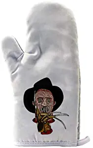 Creepy Haunted Dream Man with Hand Claws This is God Horror Film Movie Parody - Barbecue Baking Oven Mitt
