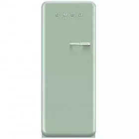 Smeg FAB28UPGL1 24" 50s Retro Style Top-Freezer Refrigerator with 9.22 Cu. Ft. Capacity Ice Compartment Interior Light Adjustable Glass Shelves and Bottle Storage: Pastel Green, Left Hinge