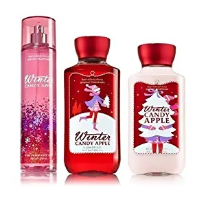 Bath and Body Works Winter Candy Apple Set with Body Lotion, Shower Gel, & Fragrance Mist
