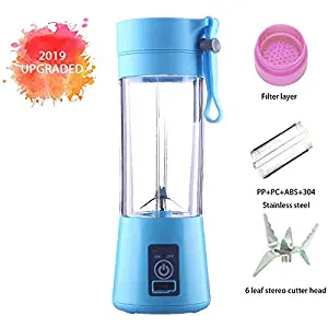 Wireless Mini Food Processor, SNIDII USB Charging Travel Blender for Shakes and Smoothies with 2000mAh Rechargeable Battery, 380ml BPA-Free Cup, 22000r/m Ideal for Juicing (blue)