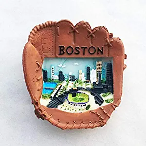 Qlychee American Boston Fridge Refrigerator Magnet Baseball Gloves Travel Souvenirs