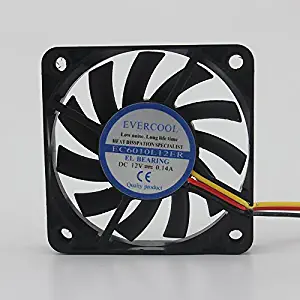 1Pcs For EVERCOOL 6cm 6010 12V 0.14A EC6010L12ER 3-Wire Cooling Fan