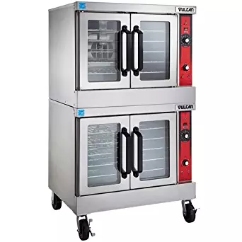 Vulcan VC55GD Natural Gas Convection Oven, Double Stack with Casters