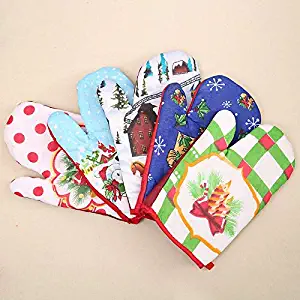 Best Quality Christmas Thickened Insulated Microwave Oven Gloves Baking Resistance, Square Pot Holders - Kitchen Oven Gloves, Kitchen Gloves, Gloves For Baking, Pot Holders, Microwave Baking Oven