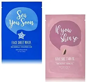 Bath and Body Works 2 Pack Face Sheet Mask with Supercharged Ingredients. Sea you soon / If you shea so. 0.7 Oz