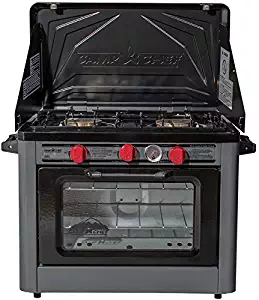 Camp Chef Deluxe Outdoor Camp Oven - Stainless Steel, Insulated Oven Box, Matchless Ignition - Charcoal Gray (COVEND)