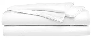 Hotel Sheets Direct 100% Bamboo 4 Piece Bed Sheet Set - Hypoallergenic - Eco Friendly - Cooling Sheets - Soft as Silk - 4 Piece Set (Fitted Sheet, Flat Sheet, 2 Pillowcases) (Queen, White)