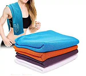 NoApollo [ 4 Pack ] Cooling Towel (40"x12") - Sports, Gym, Fitness, Running, Hiking, Yoga, Travel, Camping, Workout, More - Soft Breathable Instant Cooling Ice Towel