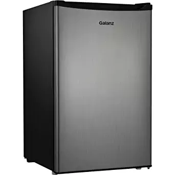 Galanz 4.3 cu ft Compact Single-Door Refrigerator, Stainless Steel