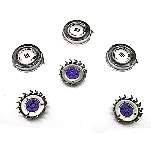 SH50/52 Replacement Heads Set of 3 Dual Precision P-BladezTM Universal Cooling Surface Blades for Philips Norelco Compatible Electric Shaver Series 5000