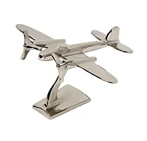IMAX 60067 Up in the Air Plane Statuary - Metal Airplane Figurine Statue - Vintage Aviation Decor Accessories