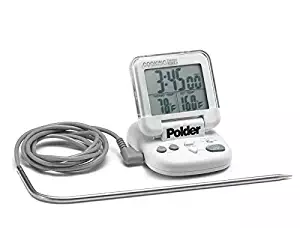Polder 362-90 Digital In-Oven Thermometer/Timer, White