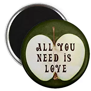 Green ALL YOU NEED IS LOVE Beatles Music Apple 2.25 inch Fridge Magnet