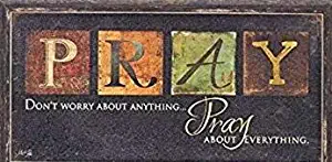 Besti Premium Home Country Inspirational Marla Rae Hanging Wall Art Primitive Americana Decorative Plaque – Rustic Style Décor Sign with Saying – Excellent Quality Polystyrene (Pray)