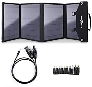 Rockpals 100W Foldable Solar Panel Charger for Suaoki Portable Generator / 8mm Goal Zero Yeti Power Station/Jackery Explorer 240, Webetop Battery Pack/USB Devices, with 3 USB Ports