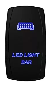 MICTUNING MIC-LSB1 Laser LED Light Bar Rocker Switch ON-OFF LED Light 20A 12V, 5pin, Blue