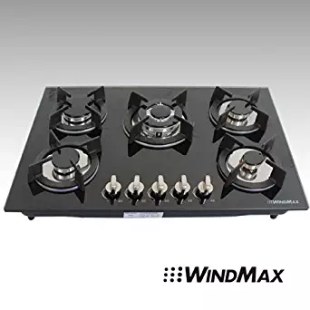 !!! NEW ARRIVAL !!! 30" Brand New Black Tempered Glass Built-in Kitchen 5 Gas Burner CookTop