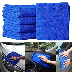 NszzJixo9 5Pcs Car Wipe Towel Blue Soft Absorbent Wash Cloth Car Auto Care Microfiber Cleaning Towels Microfiber Cleaning Towels Cloths Wash Towel Duster