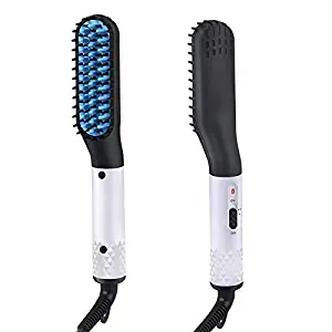 Quick Beard Straightener Brush, Electric Hair Straightening Comb Styling Comb Hair Straightener Heat Brush Magic Massage Comb Electric Hair Tool for Men