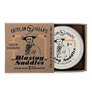 Blazing Saddles Solid Cologne - The Sexiest Cologne Ever - 1 oz - Western Leather, Gunpowder, Sandalwood, and Sagebrush in a Pocket-sized Tin - Men’s or Women’s Cologne