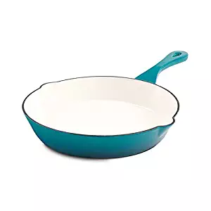 Crock Pot 111982.01 Artisan 10 Inch Enameled Cast Iron Round Skillet, Teal Ombre