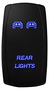 MICTUNING MIC-LSR12 5Pin Rear Lights Rocker Switch On-Off LED Light 20A 12V, Blue