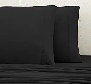 SHEEX Active Comfort Pillowcase, Set of 2, Incredibly Soft Performance Fabric, Black, Standard