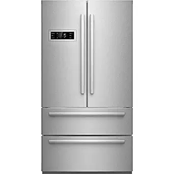 B21CL80SNS 36 Counter Depth French Door Refrigerator with 20.8 cu. ft. Capacity 2 Freezer Drawer Dual AirCool System Crisper and Ice Maker: Stainless Steel