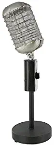 Antique Silver & Black Microphone Table Decor