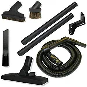 7 Piece RV Vacuum Cleaning Tool Set with Compact Stretch Hose and Combination Rug and Floor Tool in Black