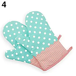 Oven Mitts - One Piece Anti Skip Printing Oven Mitt Heat Resistant Protector Holder Glove - Kitchen Design Floral Cotton Homever Unicorn Insulated Easter Creuset Chef Turquoise Magnet Gold P