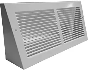 Triangular Extended Baseboard Return Grill (12" x 6" Duct Opening/ 13 3/8" x 6 7/8" Overall)