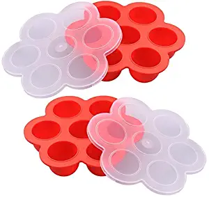Vita Saggia Egg Bites Mold Set for Instant Pot – Silicone Sous Vide Cooker and Egg Poacher Makes Mini Quiches, Meatloaves and Brownie Bites in Your 5, 6 or 8 Quart Pressure Cooker (Set of 2 with Lids)