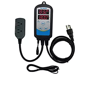 Inkbird Pre-Wired Programmable Outlet Thermostat ITC-310TS+1.97'' Replaceable NTC-5cm Probe AC1200W 100~240V Digital Dual Stage Temperature and Time Controller Timer Heating ＆ Cooling