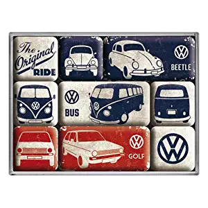 Volkswagen - Box of 9 mini-magnets enamelled