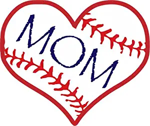 BASEBALL MOM HEART Vinyl Refrigerator Bumper Magnet - Perfect Baseball Mom Gift