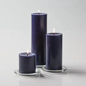 Richland Navy Blue Pillar Candles Set of 3