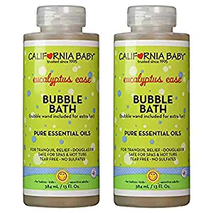 California Baby Eucalyptus Bubble Bath | No Tear | Pure Essential Oils for Bathing | Hot Tubs, or Spa Use | Moisturizing Organic Aloe Vera and Calendula Extract |(13 fl. ounces) 2 Pack