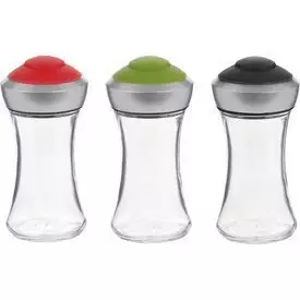 Trudeau Salt Or Pepper Shaker with Pop Lid - Set of 3 Assorted colors(colors may vary)