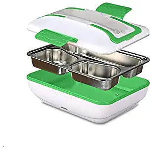 Lunch Box Portable Electric Heating Lunch Warmer Box,304Stainless Steel with Spoon Chopsticks Knife and Fork 110V Electronic Heating Lunch Box